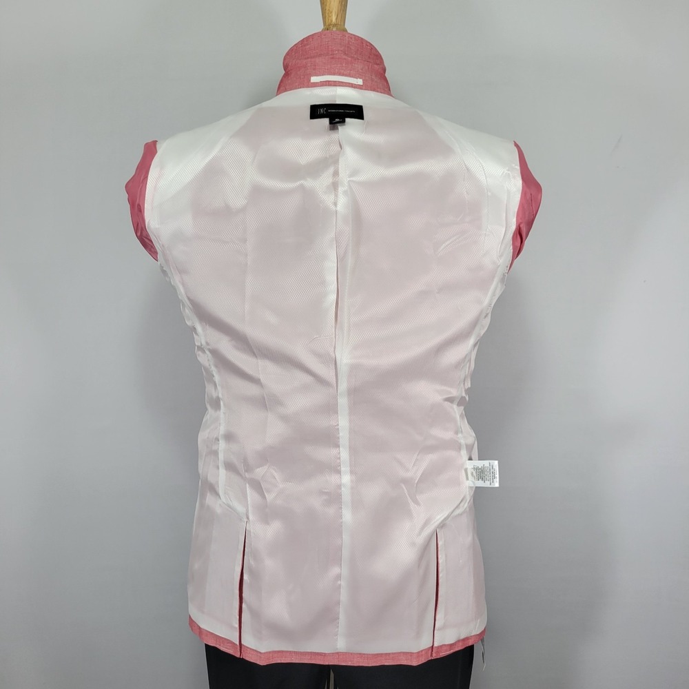 INC International Concepts Men's Sport Coat Blazer Coral Pink Linen Blend‎ Small - Picture 14 of 16